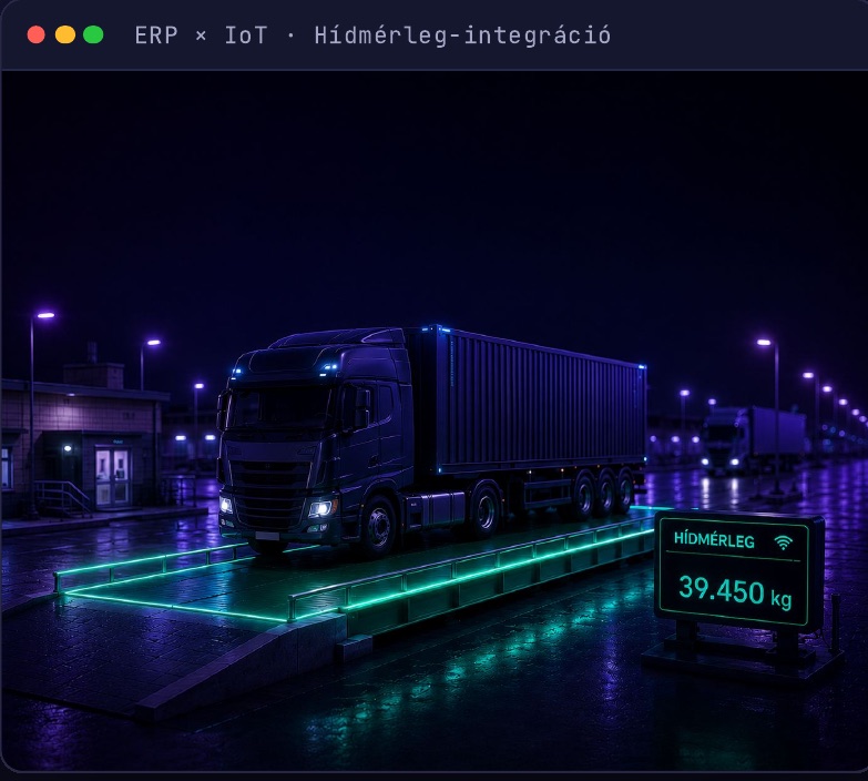 ERP × IoT – hídmérleg-integráció (automatikus tömegkiolvasás)
