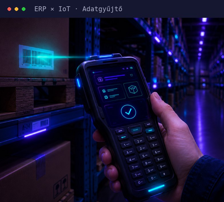Adatgyűjtő – RF terminál, vonalkódos adatgyűjtés a raktárban
