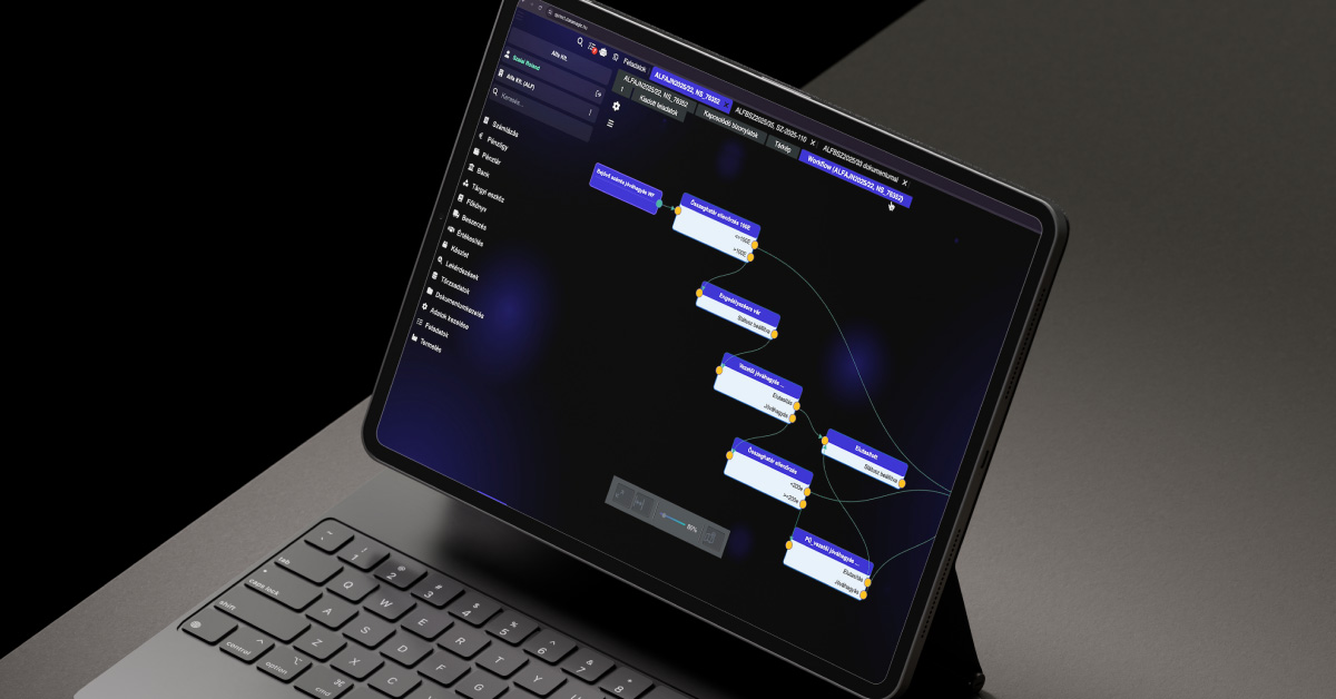 DataMagic ERP – vizuális workflow szerkesztő