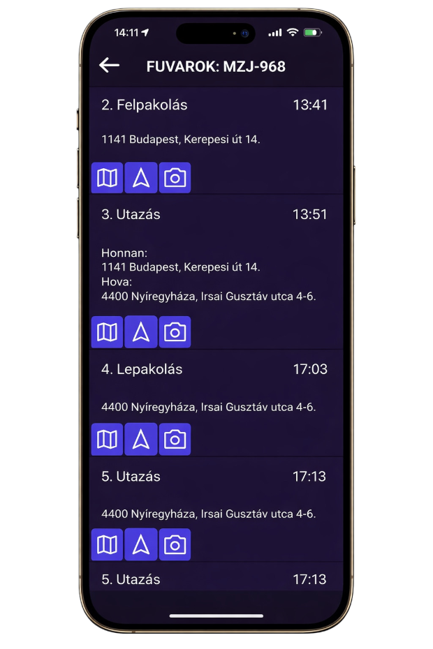 DataMagic TMS — sofőr mobilalkalmazás